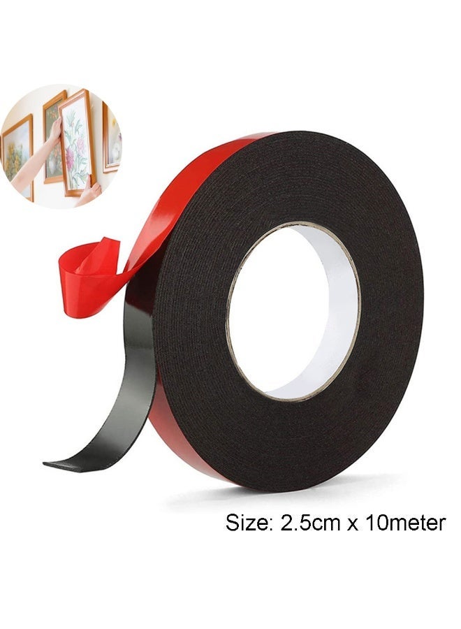 Heavy Duty Double Sided Tape 25mm x 10m, Mounting Strong Adhesive Foam Tape for Automotive, Home, Office Decor (25mm x 10m) - Image 1
