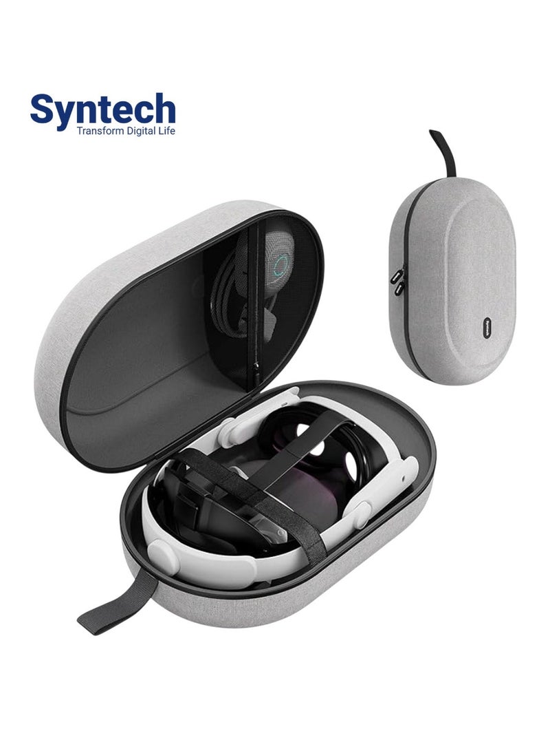 Syntech Large Hard Carrying Case Compatible with Meta Quest 3S/Oculus Quest 3/2/Pro/Pico4 Accessories VR Headset with Elite Strap, Touch Controllers and Others, High Capacity for Storage Travel, The Large Size (Gray) - Image 1
