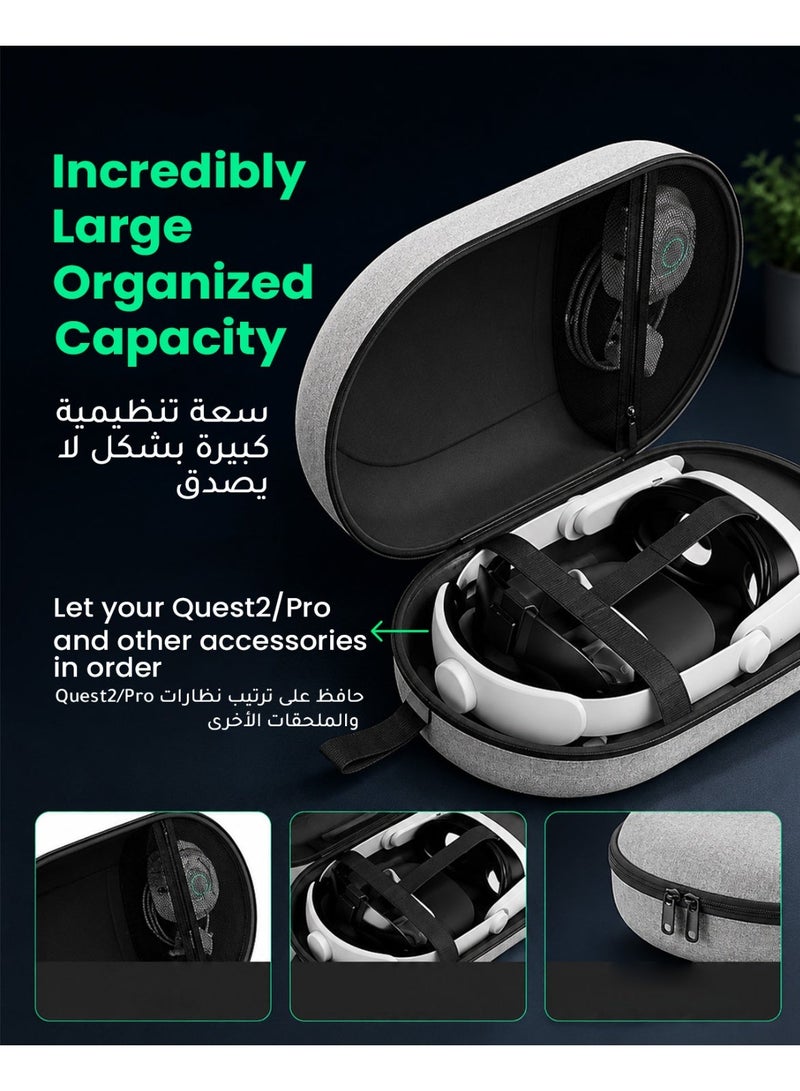 Syntech Large Hard Carrying Case Compatible with Meta Quest 3S/Oculus Quest 3/2/Pro/Pico4 Accessories VR Headset with Elite Strap, Touch Controllers and Others, High Capacity for Storage Travel, The Large Size (Gray) - Image 3