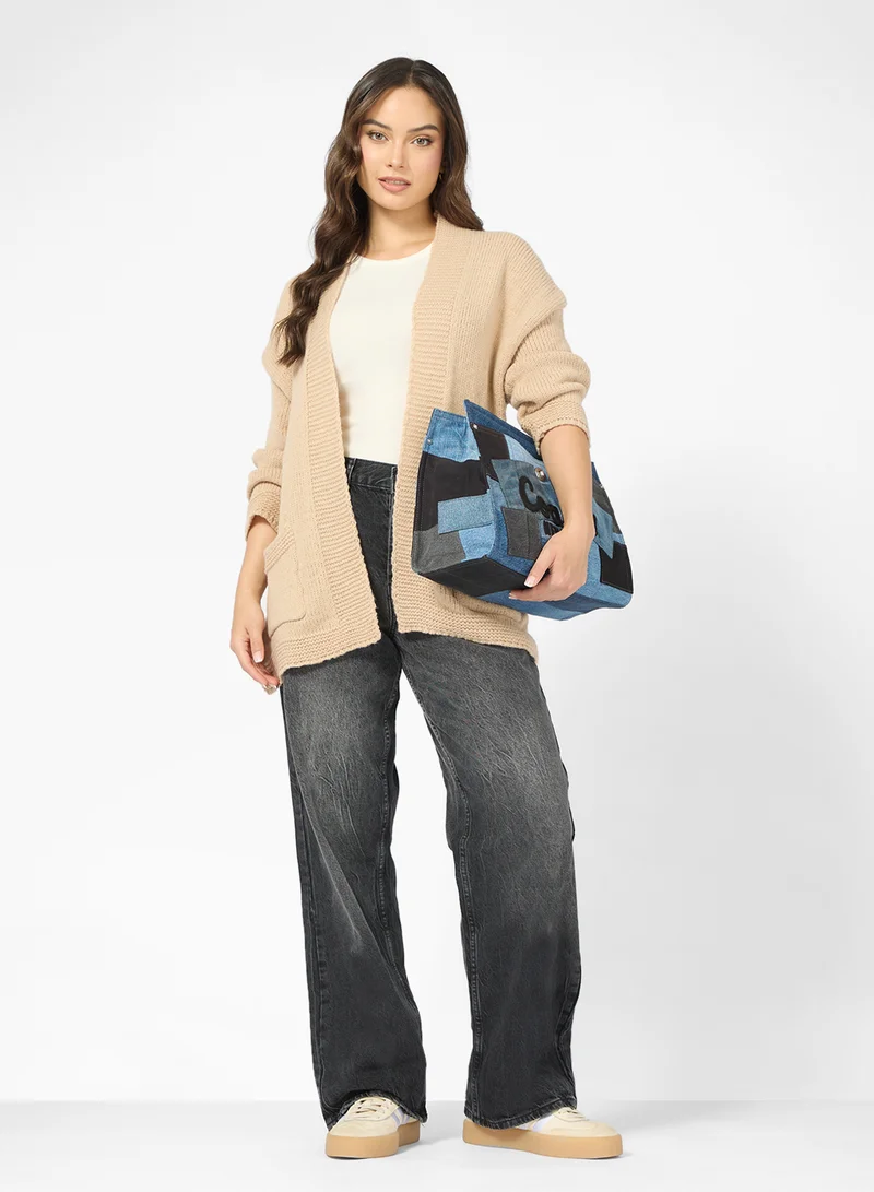 Ginger Knitted Longline Cardigan with Pockets