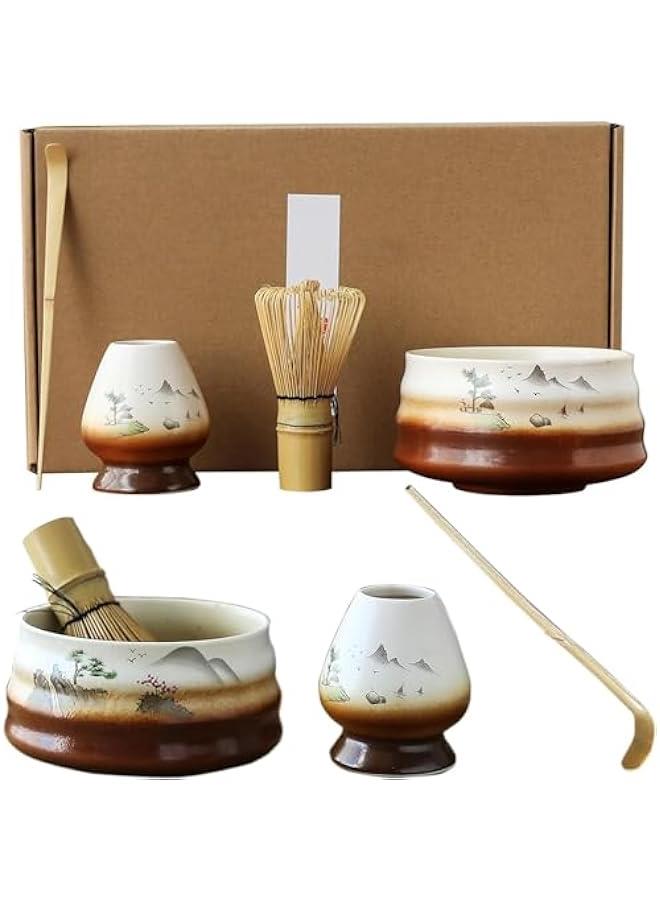 HOOKOR Matcha Set Matcha Making Tool Set Bamboo Tea Whisk Tea Scoop Bowl Ceramic Tea Whisk Holder Teaware Set Matcha Tea Maker Tool - Image 1
