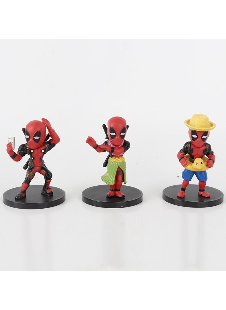 8 Deadpool Figures Car Models Children's toys Tabletop Movie Ornaments - Image 3