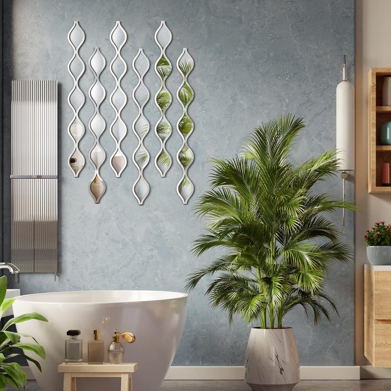 Yulejo 6 Pcs Acrylic Teardrop Mirror Wall Decor - Image 5