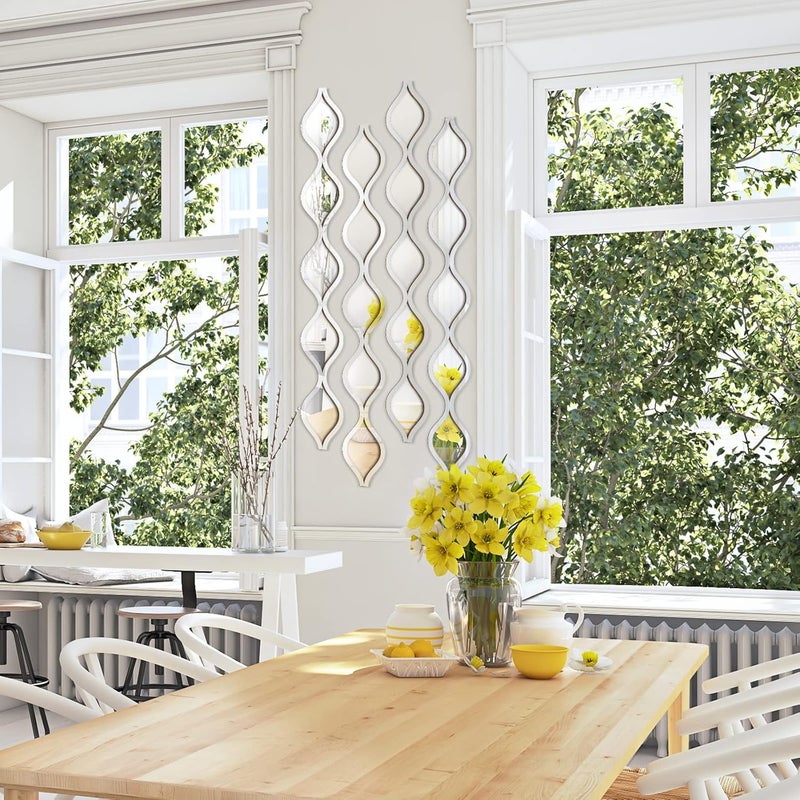 Yulejo 6 Pcs Acrylic Teardrop Mirror Wall Decor - Image 4