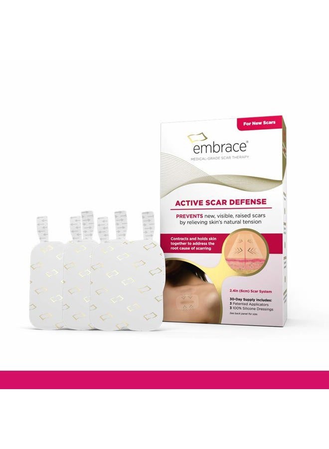 Embrace Active Scar Defense for New Scars, FDA-Cleared Silicone Scar Sheets, 2.4 Inch, Medium, 60 Day Supply (Recommended Treatment) - Image 1