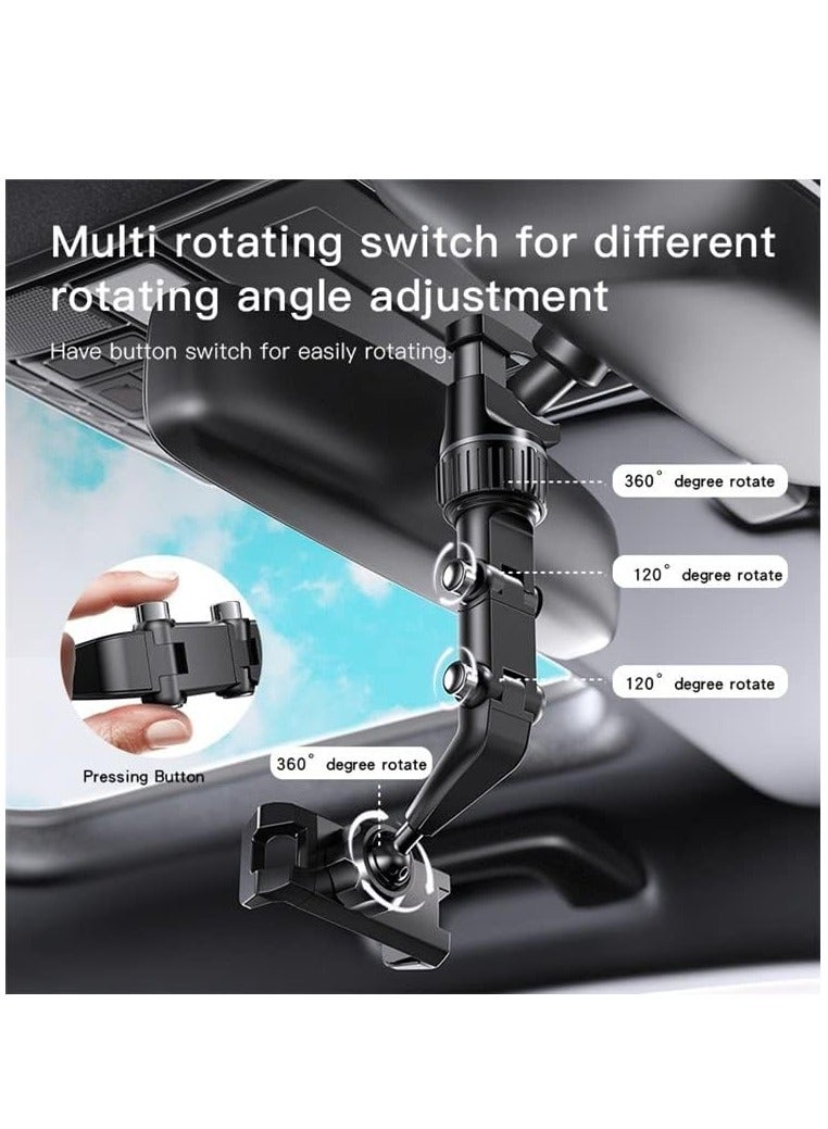 YESIDO C192 Clip-on Rotating Car Rearview Mirror Mount Adjustable Bracket for 4-6.7inch Phone Holder. - Image 3