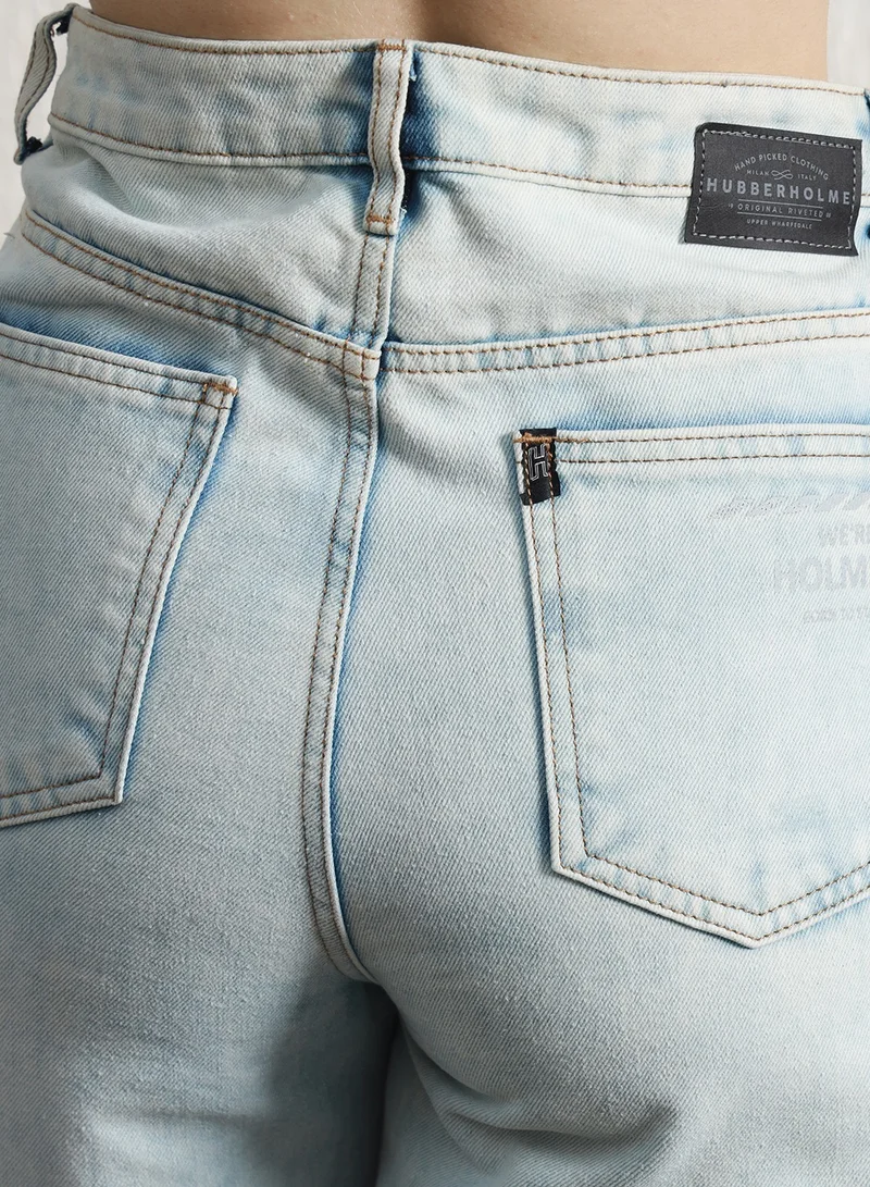 Hubberholme Relaxed Fit High-Rise Mildly Distressed Jeans for Women
