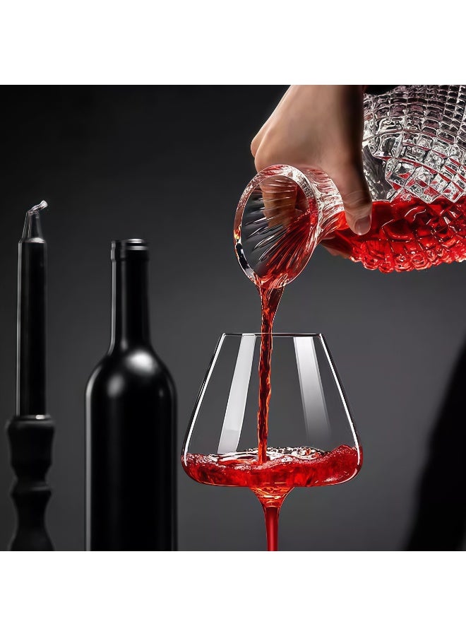 كيل › مصفق نبيذ دوار — مصفق زجاجي كريستالي يدور 360 درجة لتهوية سريعة، زجاج سميك خالٍ من الرصاص، هدية أنيقة لمحبي النبيذ والمقتنين - Image 2