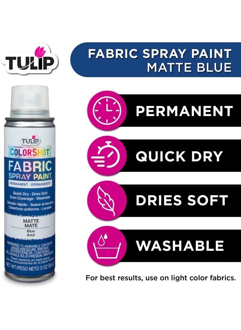 Tulip ColorShot Instant Fabric Spray Paint, Permanent Color Spray-On Fabric Paint, 3oz, Blue - Image 4