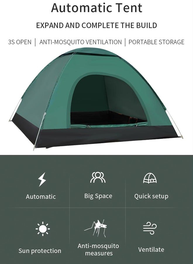 Generic Camping Tent, Automatic Setup Tent with skylight and Carrying Bag, Detachable Instant Tents, Weatherproof UV Protection Shelter, Easy Pop Up Tent, Lightweight Outdoor Tent, Breathable Family Dome Tent, Large Ventilated Space Tent for Outdoor Sports Camping Hiking & Traveling (200*140*110cm) - Image 4
