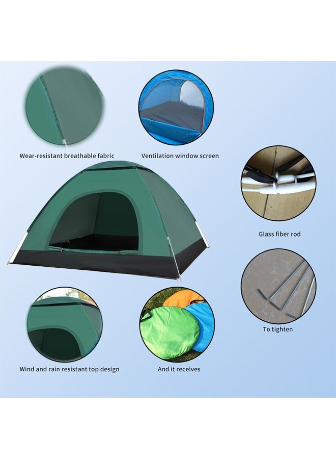 Generic Camping Tent, Automatic Setup Tent with skylight and Carrying Bag, Detachable Instant Tents, Weatherproof UV Protection Shelter, Easy Pop Up Tent, Lightweight Outdoor Tent, Breathable Family Dome Tent, Large Ventilated Space Tent for Outdoor Sports Camping Hiking & Traveling (200*140*110cm) - Image 5