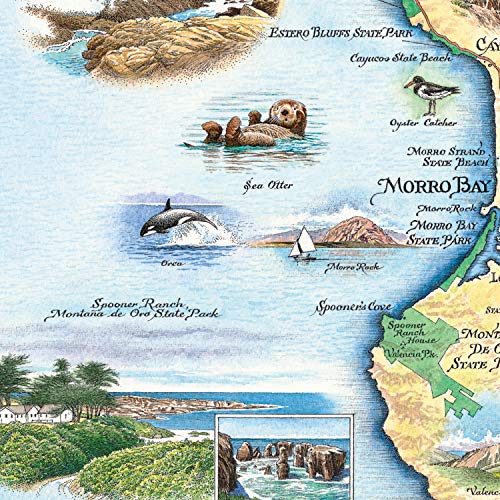 Xplorer Maps Central California Map Poster – 18x24 Vintage-Style Lithographic Print with Soy-Based Inks – Unique Gift for Travelers, Teachers, History Buffs – Made in USA Wall Art - Image 3