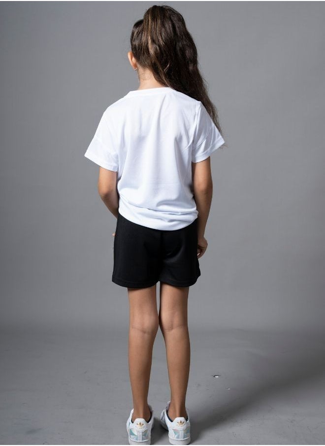 Mei Stylish Kids T-Shirt And Shorts-Short sleeve t-shirt and short sets for girls  - Image 4