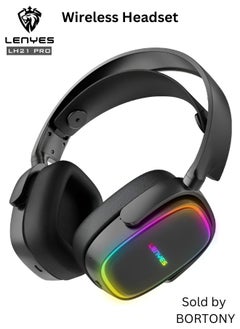 Wireless Headphone LH21 Pro, Gaming Headset ENC RGB Light 40ms Bluetooth Hifi Stereo Sport Headphone Heavy Bass Wireless Earphone for Smartphones Laptop PC