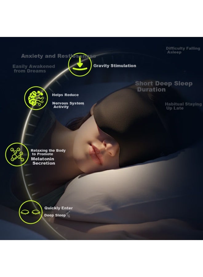 Ta Sleep Mask Eye Cover For Men And Women, Travel And Business Trip, Sleep Aid, Fatigue Relief, Weighted Massage Eye Mask - Image 3
