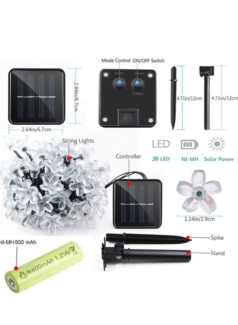 Excefore Solar Flower Strings Lights, LED Blossom Solar Powered Fairy Lights, 8 Modes Waterproof Outdoor Garden Cherry Flower String Lights, for Yard, Lawn, Wedding, Party Decorations (Multi Colour)  - Image 3