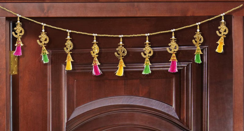 Evisha Door Hanging Toran Bandhanwar for Diwali Decoration Door Hanging Home Decor (3 ft) (Golden Om) - Image 2