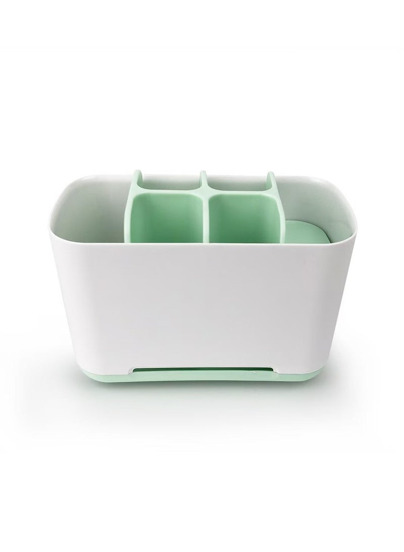 XiuWoo Easy Store Toothbrush Holder Drain Storage Box White/Green