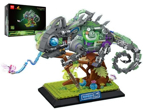 JMBricklayer Adult Building Sets Mechanical Chameleon 70124 Cool Rainforest Animals Collectible Display Model with Base Creative Design Building Toys Gifts for Adults Men Boys Girls 14 - Image 1