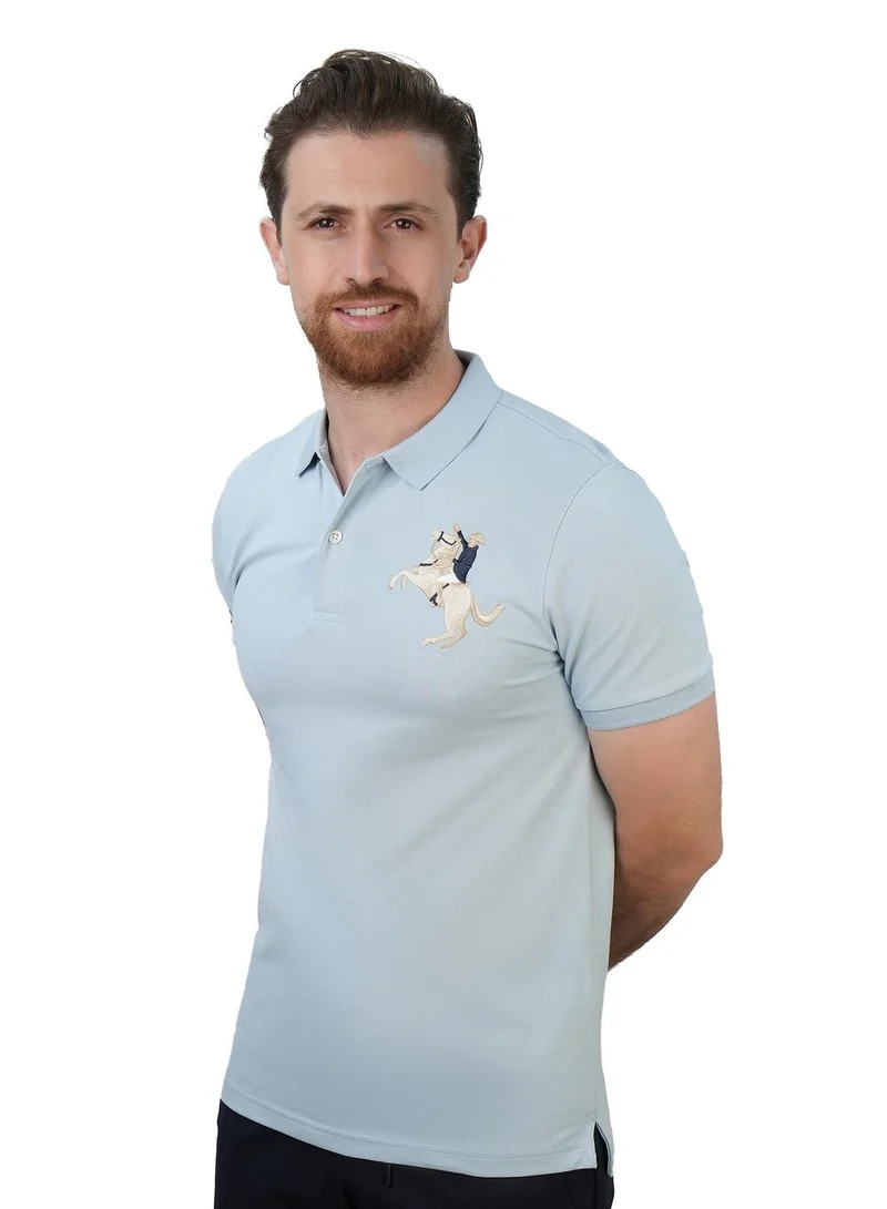 Men's Slim Fit Cotton Short Sleeve Napoleon Polo