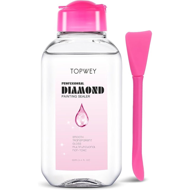 Topwey Diamond Painting Sealer, Diamond Painting Adhesive with Applicator Helps retain Your Diamond Sparkle，Also Applicable to Puzzles for Adults(125ML 4.4OZ) - Image 1
