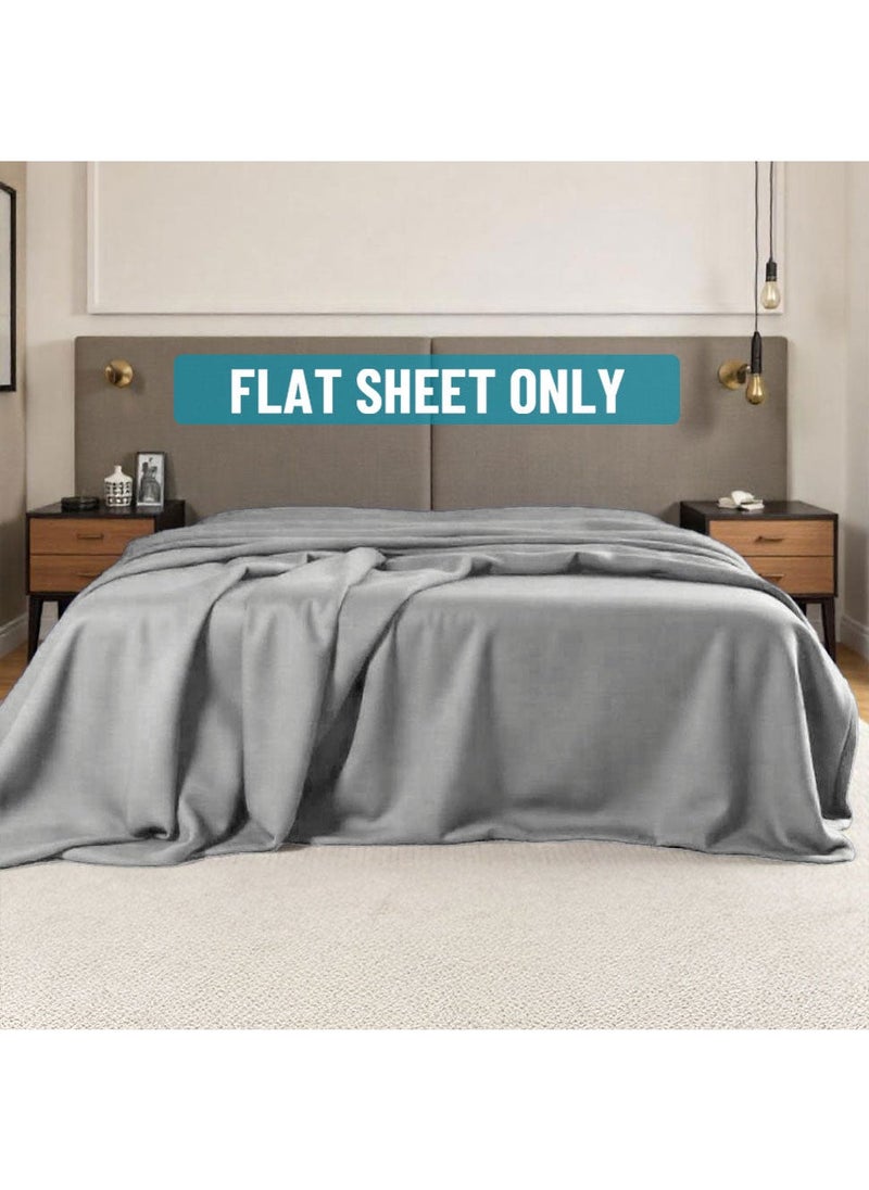 DrSleeep DrSleeep Flat Sheet Only 100% Viscose Derived from Bamboo Super King Light Grey 