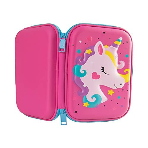 Surpop Pencil Case for Girls, 3D Cute EVA Unicorn Pen Pouch Stationery Box Anti-Shock Large Capacity Multi-Compartment for School with 4 unicorn pens - Image 4