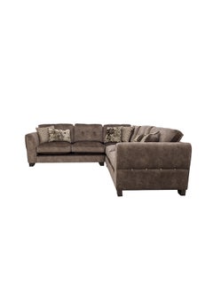 Ariana Large Fabric Classic Back Corner Sofa in Brown Color L-Shape Corner Sofa