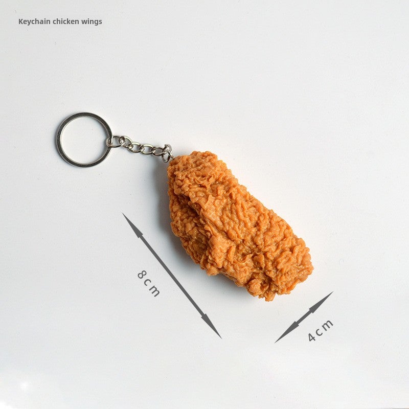 Simulated Fast Food Keychains Toy Food PropsFried chicken wings keychain Fried chicken wings keychain