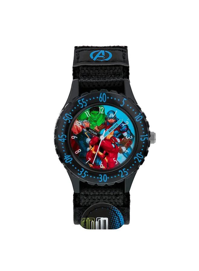 Disney Boy's Analog Round Shape Fabric Wrist Watch AVG5008 - 32 Mm