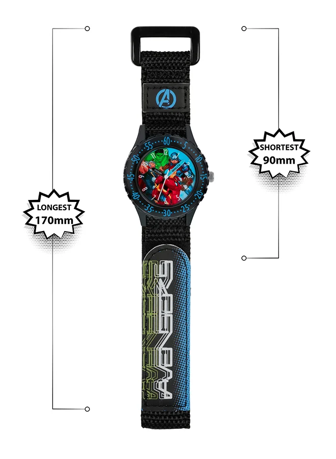 Disney Boy's Analog Round Shape Fabric Wrist Watch AVG5008 - 32 Mm