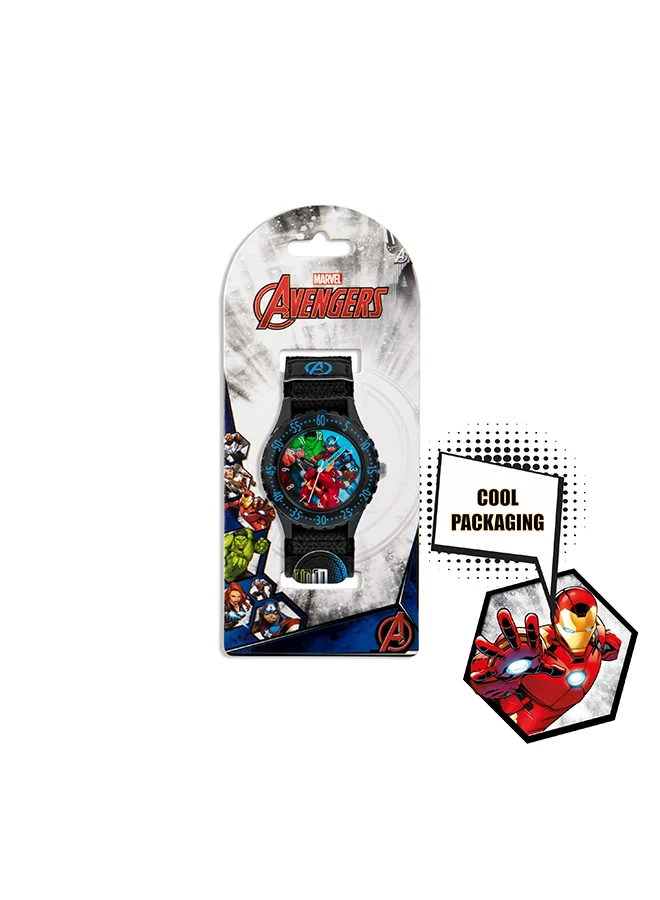 Disney Boy's Analog Round Shape Fabric Wrist Watch AVG5008 - 32 Mm