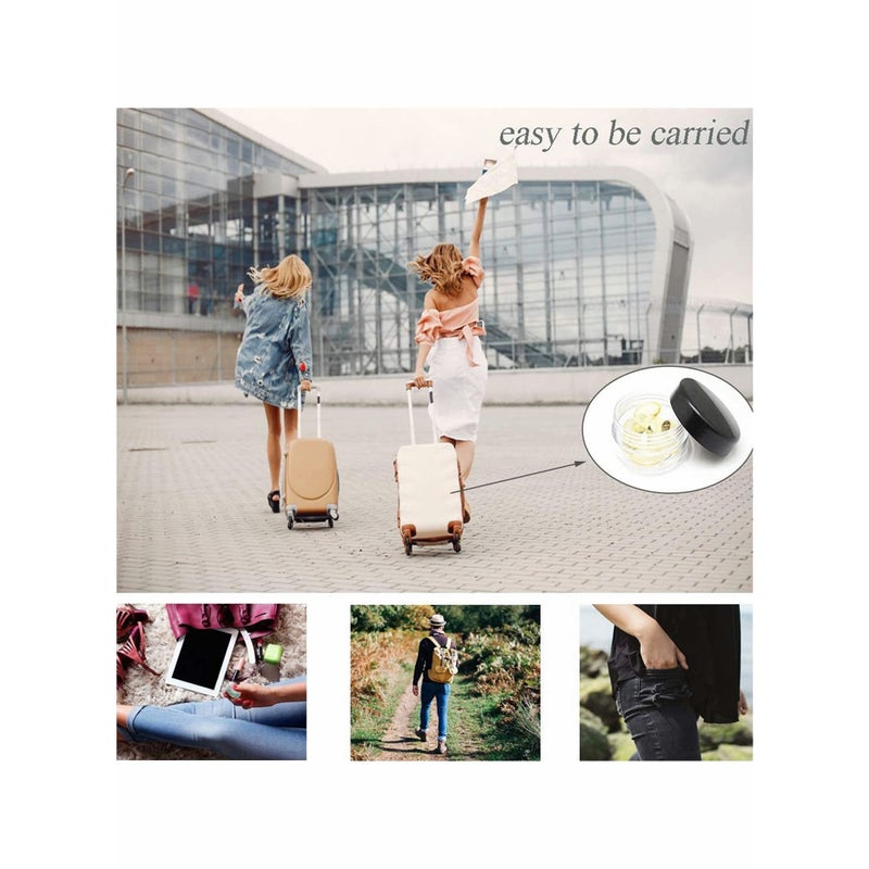 Zikra Plastic Makeup Cosmetic Jars, 12pcs 15ml Column Refillable Travel Empty Clear Sample Container Pots Bottles with Black Screw-on Lids and 6pcs Mini Spatulas for Creams/Powder/Make Up Cosmetic - Image 5