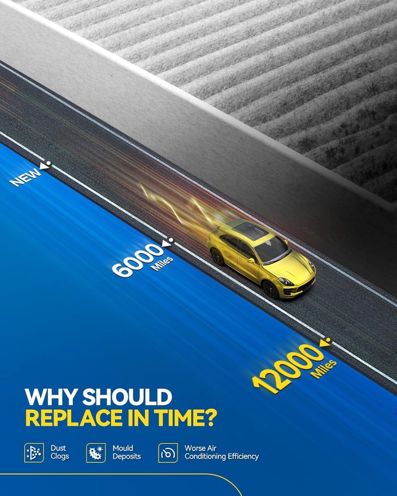 PHILTOP فلتر هواء المقصورة، بديل لـ CP173، CF11173، BE-173، ألتيما، ماكسيما، مورانو، كويست، يتضمن كربون مفعل، عبوة من 1 - Image 5