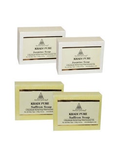 Khadi Pure Jasmine & Saffron Soap 125 Ml (Pack Of 4)  - Image 1