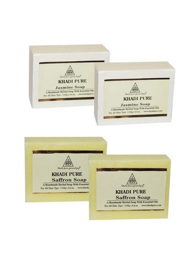 Khadi Pure - Jasmine & Saffron Soap 125 Ml (Pack Of 4) - Image 1