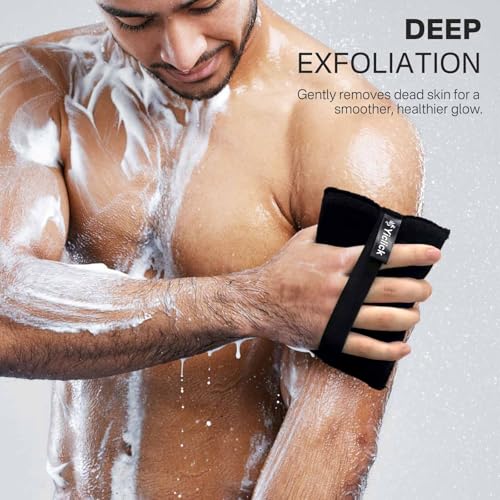 Yiclick Exfoliating Body Scrubber (2 Pack), Body Scrubber Exfoliator, Exfoliating Sponge for Shower Bath, Shower Loofah Luffa Lufa with Handle for Men Women, Dead Skin Exfoliator for Body Scrub - Image 5