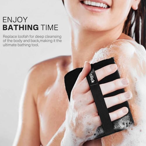 Yiclick Exfoliating Body Scrubber (2 Pack), Body Scrubber Exfoliator, Exfoliating Sponge for Shower Bath, Shower Loofah Luffa Lufa with Handle for Men Women, Dead Skin Exfoliator for Body Scrub - Image 3