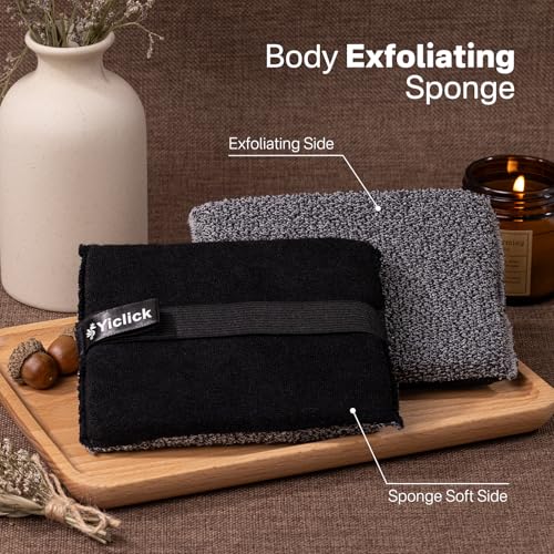 Yiclick Exfoliating Body Scrubber (2 Pack), Body Scrubber Exfoliator, Exfoliating Sponge for Shower Bath, Shower Loofah Luffa Lufa with Handle for Men Women, Dead Skin Exfoliator for Body Scrub - Image 2