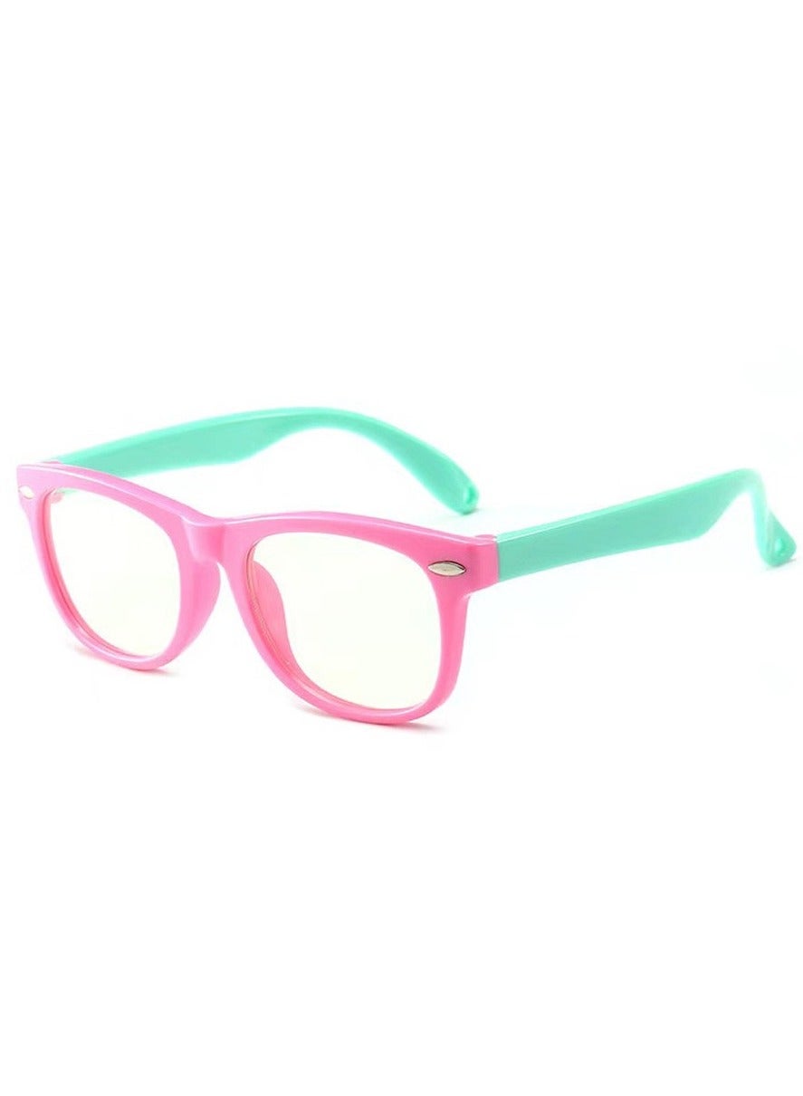Blue Light Glasses for Kids Computer TV Phone Children Gaming Eyewear Silicone Flexible Eyeglasses for Boys Girls Age 2-8 Anti blue light and Headache