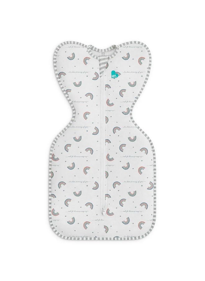 لاف تو دريم Love to Dream Swaddle UP، كيس نوم للأطفال، قماط ذاتي التهدئة للأطفال حديثي الولادة، يحسن النوم، مقاس مريح يساعد على تهدئة رد الفعل المفاجئ، أساسيات حديثي الولادة للطفل، 1.0 TOG، 13-19 رطلاً، Rainbow Dream  - Image 1