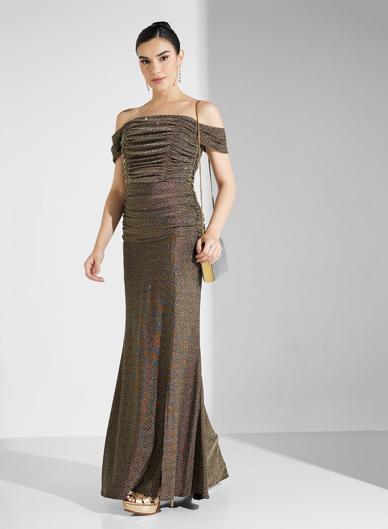 Namshi x Metallic Off-Shoulder Dress - Image 1