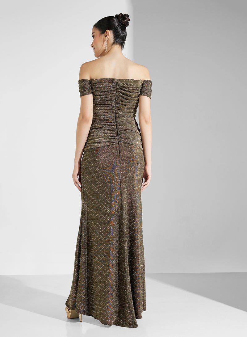 Namshi x Metallic Off-Shoulder Dress - Image 2