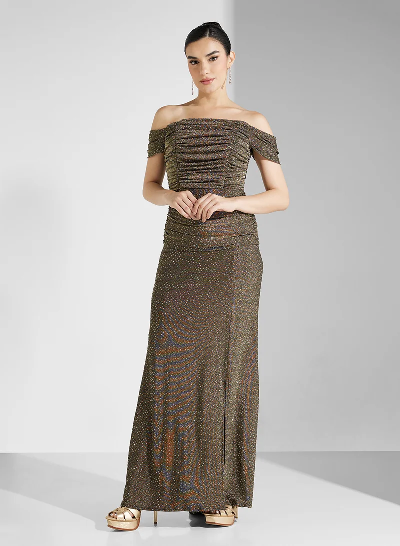 Namshi x Metallic Off-Shoulder Dress