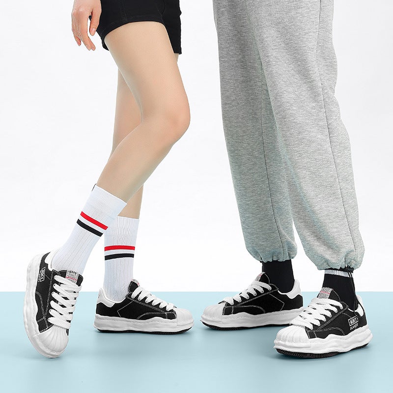Mmy Shell-Toe Sneakers Thick-Soled Canvas Shoes Dissolvable Shoes Men''s Shoes Putian San Yuan Kangyu Women''s Foreign Trade Shoes - Image 4