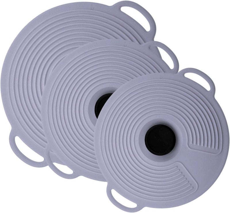 klarako Silicone Lids Food and Bowl Covers, Silicone lids Food Covers, Silicone Suction lids Reusable Food Covers Keep Fresh Food Storage Heat Resistant Microwave Cover (Gray) - Image 1
