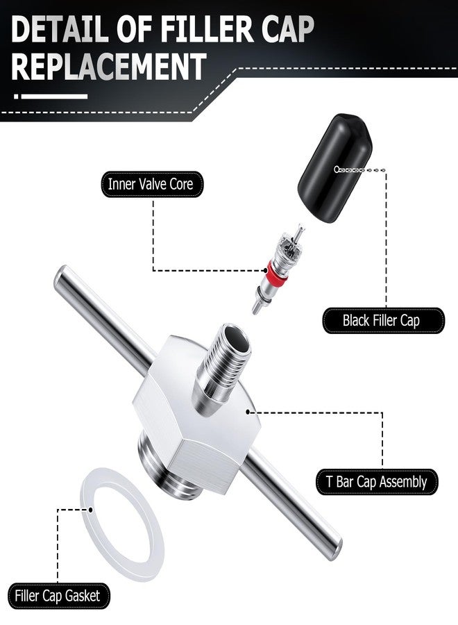 Feekoon Compatible with Vaper 19487 Spot Sprayer Filling Cap, Filler Cap Assembly Compatible with Non Aerosol Spot Sprayer, T Bar Cap with Gasket, Valve Core, Valve Cap - Image 5