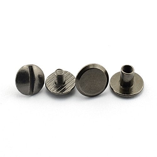 LQ Industrial 15 Sets Chicago Screw Round Slotted Head Carbon Steel Binding Screws Rivet Book Binding DIY Leather Craft Assembly Bolt 1/4" Black - Image 2