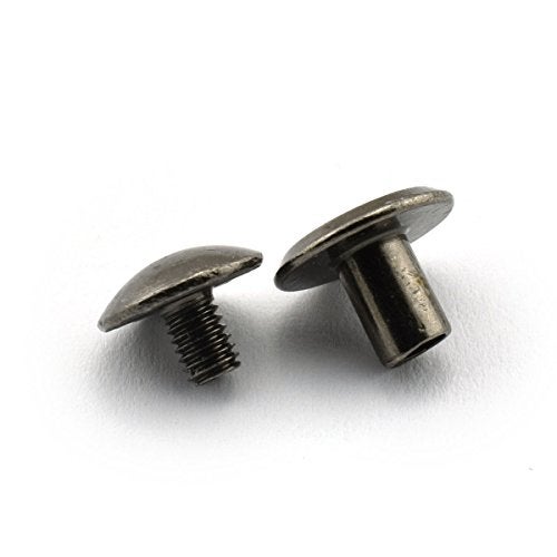 LQ Industrial 15 Sets Chicago Screw Round Slotted Head Carbon Steel Binding Screws Rivet Book Binding DIY Leather Craft Assembly Bolt 1/4" Black - Image 5