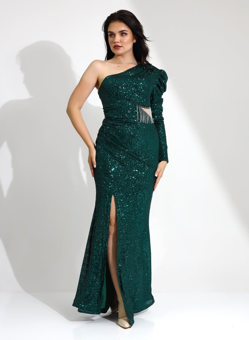Elegant Dress With An One Shoulder Neckline And High Quality - Image 3